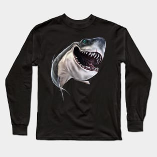 Smiling Shark Selfie Long Sleeve T-Shirt